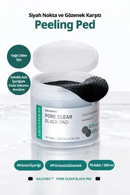 Dermatory Yağlı Ciltleri Arındıran, Siyah Nokta Karşıtı Peeling Ped Salicinic Pore Clear Black Pad