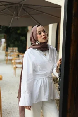 Modakaşmir Neo Pamuk Şal Tozlu Kahve