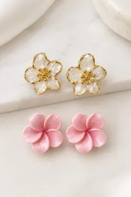 MRK 2'li Set Küpe Lotus Küpe