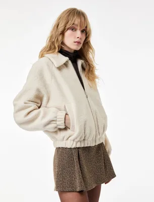 Koton Bomber Ceket Crop Uzun Kollu Cepli Fermuarlı