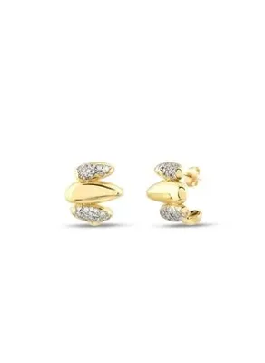 Swarovski Dextera halka küpeler, Yuvarlak kesim, Mini, Beyaz, Rodyum kaplama