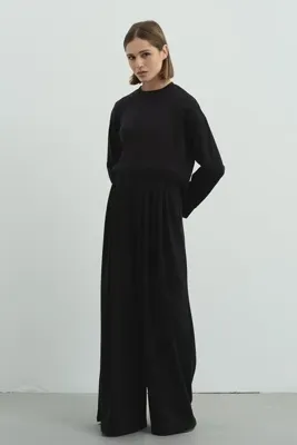 C&City Pure Touch Pileli Bol Pantolon CC7006 Siyah