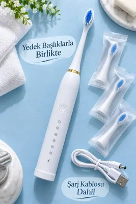 Mestore Beyaz Elektrikli Diş Fırçası 500 mAh Bataryalı