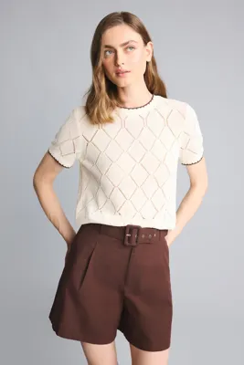 DeFacto Regular Fit Kısa Kollu Triko Kazak H8713AX26SM