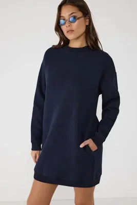 No Matter What Kadın Sweatshirt Elbise Bisiklet Yaka Uzun Kollu Pamuklu