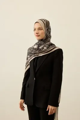 Modakaşmir Floral Line Desen Liva Modal Şal