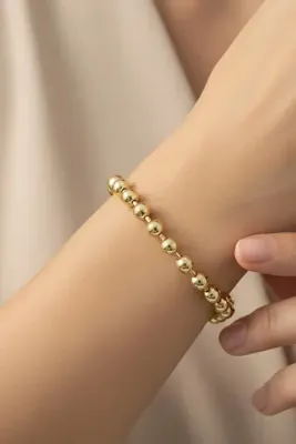 XUPING JEWELRY Stil İncisi/Xupıng Jewelry 14 Ayar Altın Kaplama Top Model Bileklik