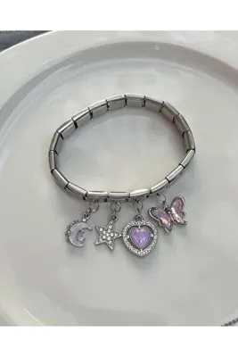 Sepetten Eve İtalyan Charm Çelik Bileklik Özel Seri Sallantılı Model 14 Şubat Sevgililer Günü Hediyesi