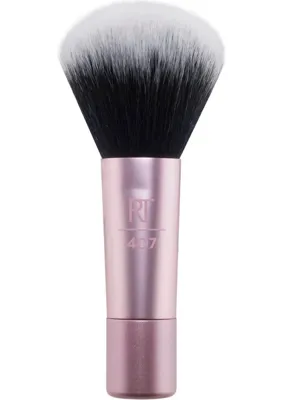Real Techniques Mini Çoklu Görev Makyaj Fırçası, Allık, Bronzlaştırıcı ve Pudra, Özel Kesim Sentetik Kıllı Yüz Fırçası, Gevşek ve Preslenmiş Pudra Için, Seyahat Boyutunda, Vegan ve Zulüm Içermez, 1