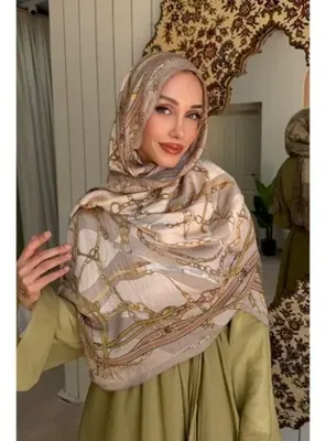 İmaj Butik Vizon Desenli İpek Şal