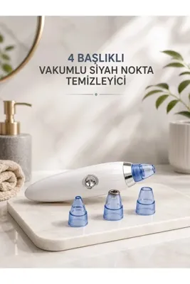 renklime Yeni Nesil Vakumlu Pilli Siyah Nokta ve Yüz Temizleme Cihazı 4 Başlıklı