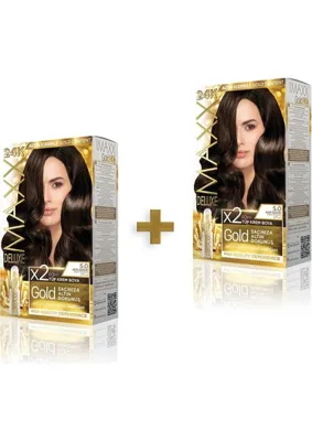 MAXX DELUXE 2'li Golden Beauty Set Saç Boyası 5.0 Açık Kahve