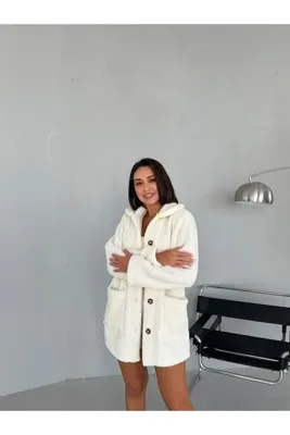 MAGASINTEXTILE Peluş Hırka Sabahlık