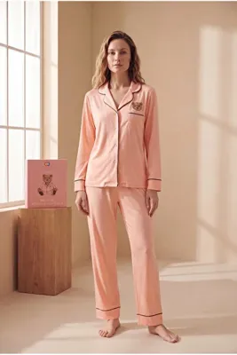 Katia&Bony Kadın Teddy Baskılı Premium Kutulu Pijama Takımı