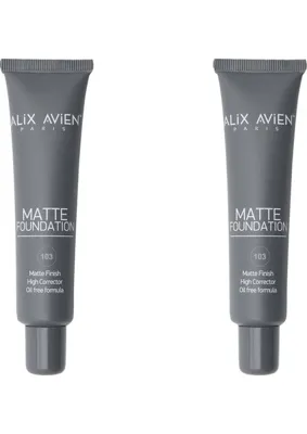 Mabelme Store Prime Uzun Süre Kalıcı Doğal Mat Bitişli E Vitamini Içeren Mat Fondöten - Foundation 406 Light Peach (2 Paketi)