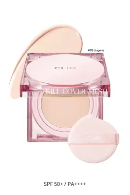 CLIO Yoğun Nem ve Işıltı Veren Cushion Clio Kill Cover Mesh Glow Cushion+Refill (2 Lingerie) Spf50+PA++++
