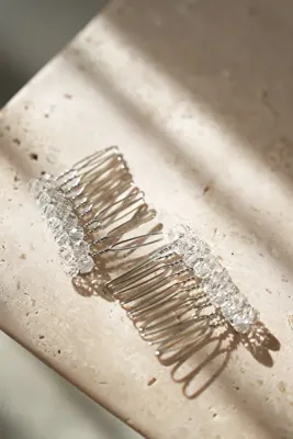 İstoria Bridal 2 Adet Mini Kristal Boncuklu Tarak Toka, Nişan-düğün-nikah Saç Aksesuarı 4cm