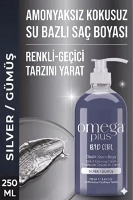 Omega Plus Bad Girl Gümüş Geçici-renkli Amonyaksız Saç Boyası 250 ml