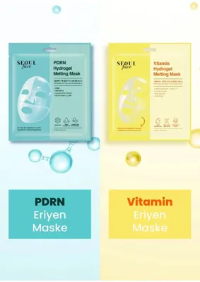 Dermal Pdrn Hydrojel Eriyen Maske Nemlendirici Şeffaf Jel Maske 34 Gr. ve Vitamin Eriyen Maske 34 Gr.