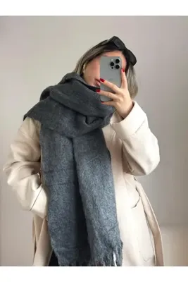 LEROSY CO. Yumuşak Dokulu Atkı Gri