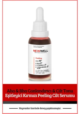 New Well Aha & Bha Canlandırıcı & Cilt Tonu Eşitleyici Kırmızı Peeling Cilt Serumu 30 Ml