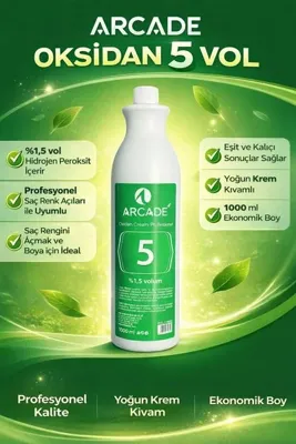 arcade Oksidan Krem 5 Volüm %1.5 developer 1000 Ml
