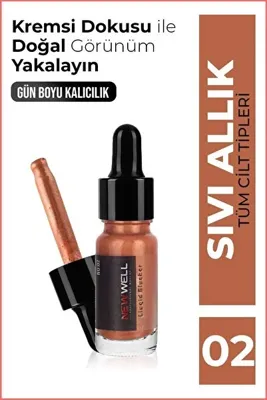 New Well Sıvı Allık Turuncu Kremsi Doku Işıltılı Etki Yüksek Pigment No:02