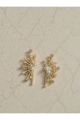 Marca Accessories İnci Detaylı Işıltılı Tasarım Küpe