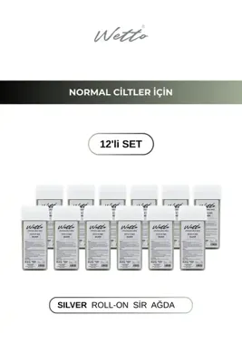 Wetto Roll-on Sir Ağda Silver 100ml 12'li Set (Gri)