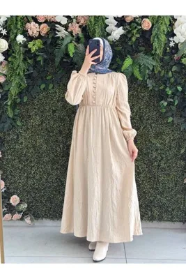 Moda Fatma Pamuklu keten elbise