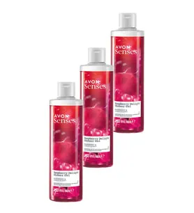 Avon Raspberry Delight Frambuaz ve Frenk Üzümü Kokulu Duş Jeli 250 Ml. Üçlü Set
