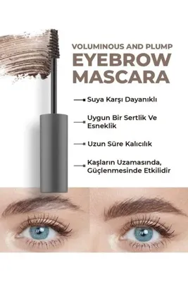MyBest Suya Dayanıklı Kalıcı Etki Yoğun Pigmentli Kahverengi Kaş Sabitleyici Maskara - Eyebrow Mascara 801