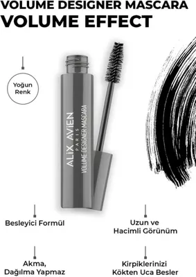 Şanal Alıx Avıen Ayarlanabilir Hacim Topaklanma Karşıtı Besleyici Etkili Siyah Maskara - Volume Designer Mascara
