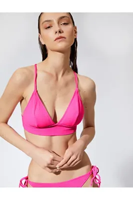 Koton Bikini Üstü Bralet Çapraz Askılı Kaplı Dokulu