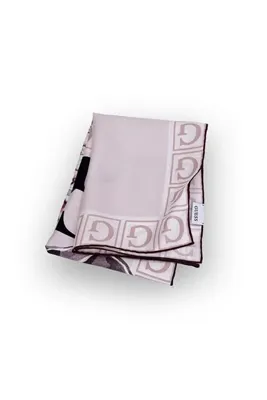 Guess Çiçek Desenli Krem Twill İpek 90X90 Eşarp