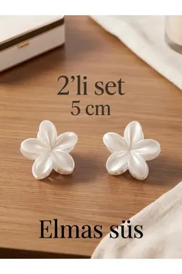 E Elmas Lotus Çiçeği Mandal Toka KÜÇÜK Boy 5CM SET (2li-4lü-6lı SEÇENKELERDEN SEÇEBİLİRSİNİZ]