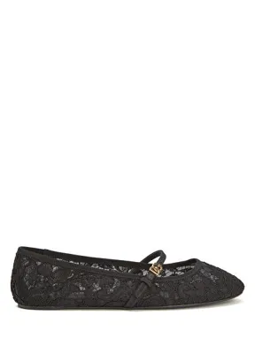 Dolce & Gabbana Siyah Dantel Dokulu Babet