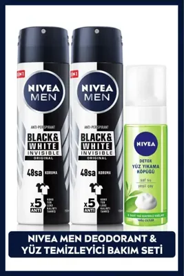 Nivea Men NIVEA Men Erkek Sprey Deodorant Black&White Invisible Fresh 150 ml 2 ADET