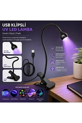 gaman UV LED Kürleme ve Tespit Lambası - Manikür, Reçine, Optik ve Laboratuvar Kullanımı Mor Işık