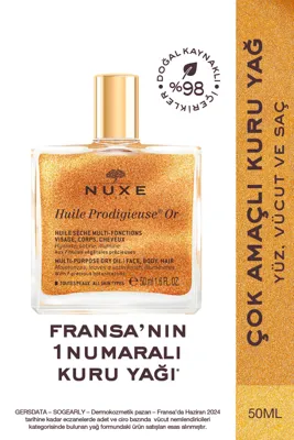 Nuxe Çok Amaçlı Altın Parıltılı Kuru Yağ (Yüz, Vücut, Saç) 50 ML