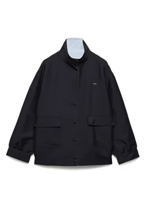 Prada Mavi Kid Mohair ve Poplin Kadın Ceket