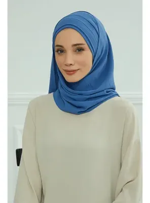 Aisha`s Design Pileli Tasarım Şal,Mavi,CPS-93
