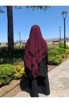 Şahane Şal Hazır Peçeli Pratik Eşarp Tesettür Hijab 3 Kat Şifon Crepe