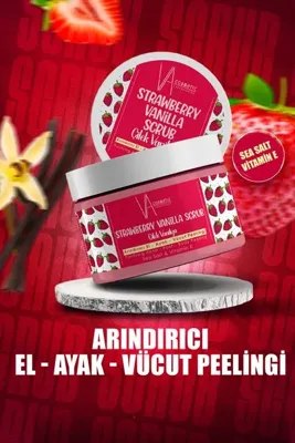 Va Cosmetic SCRUB ÇİLEK VANİLYA EL AYAK VÜCUT PEELİNG 300 ML