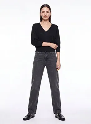 Fabrika Antrasit Kadın Regular Straight Denim Pantolon F5WL-PNT0192
