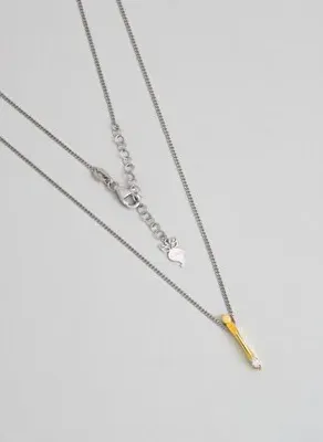 So Chic Asimetrik İ Harfi 18 Ayar Beyaz Ve Sarı Altın Kaplama 45 Cm Gümüş Harfli Kolye
