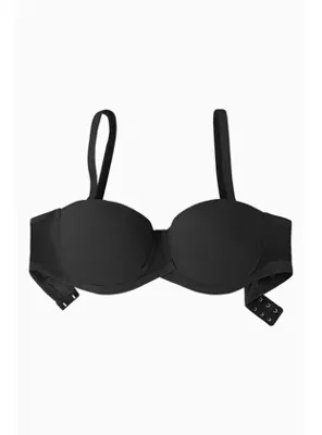 InStyle Rosali Mesh Straplez Sütyen Soft Push Up Yarı Dolgulu Premium Basic - Siyah - 2226