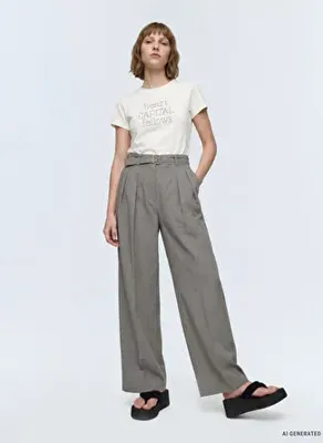 Twist Gri Kadın Pantolon TS1260003381005