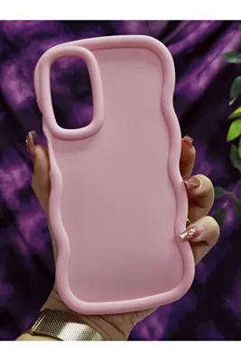 Magic Ring Samsung Galaxy A15 Uyumlu Yumuşak Dokulu Dalga Kenarlı Pudra Pembe Kılıf