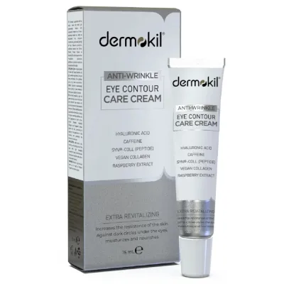 Dermokil Kırışık Karşıtı Göz Çevresi Bakım Kremi Hyaluronik Asit ve Kafein İçerikli 15 ml